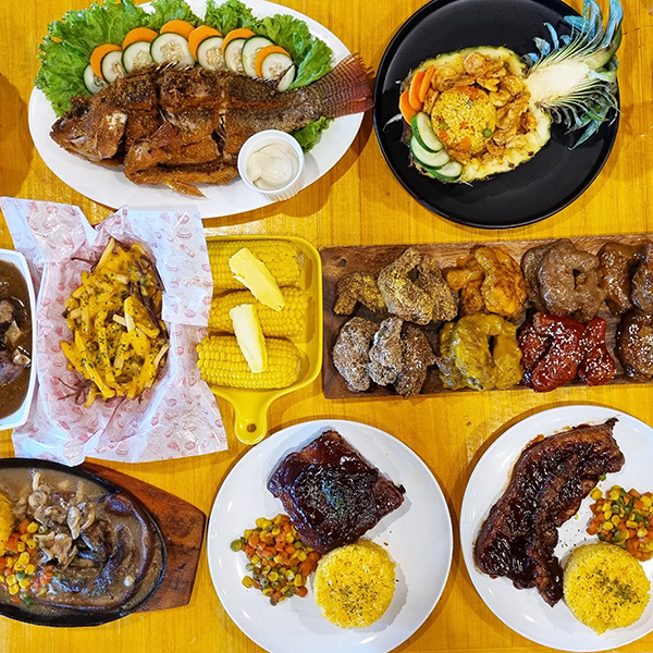 Big Mike's Chicago Style — table full of food